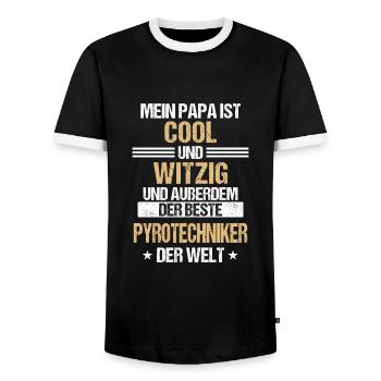Pyrotechniker Feuerwerk Pyro Sprengmeister Spruch - Männer Kontrast-T-Shirt - Schwarz/Weiß - Vorne - AI Model Female 172 light (172cm) & AI Model Male 178 light (178cm)