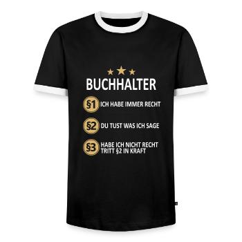 Buchhalter Buchhaltung Finanzbuchhaltung Spruch - Männer Kontrast-T-Shirt - Schwarz/Weiß - Vorne - AI Model Female 172 light (172cm) & AI Model Male 178 light (178cm)