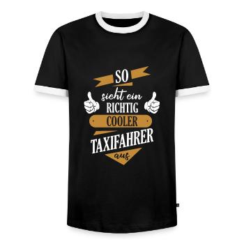 Taxifahrer Taxi Chauffeur Spruch - Männer Kontrast-T-Shirt - Schwarz/Weiß - Vorne - AI Model Female 172 light (172cm) & AI Model Male 178 light (178cm)