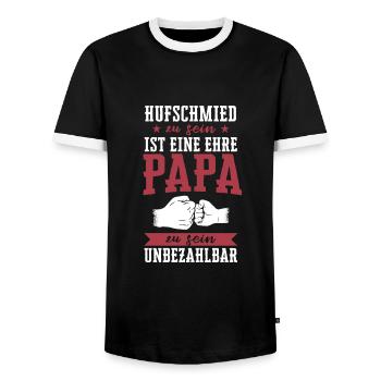 Hufschmied Hufe Schmied Tierhufen Hufeisen Spruch - Männer Kontrast-T-Shirt - Schwarz/Weiß - Vorne - AI Model Female 172 light (172cm) & AI Model Male 178 light (178cm)