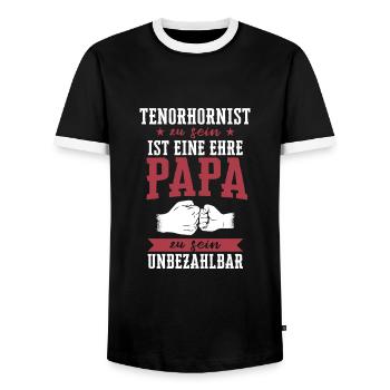 Tenorhorn Blasinstrument Tenorhornist Spruch - Männer Kontrast-T-Shirt - Schwarz/Weiß - Vorne - AI Model Female 172 light (172cm) & AI Model Male 178 light (178cm)