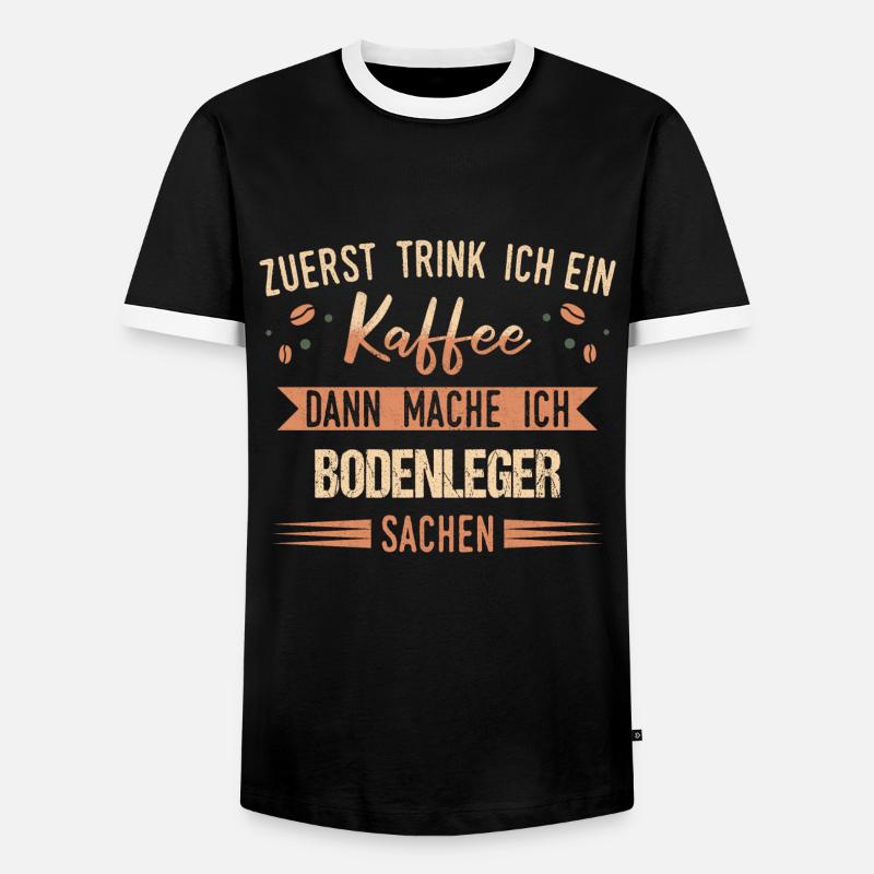 Bodenleger Parkettleger Spruch - Männer Kontrast-T-Shirt - Schwarz/Weiß