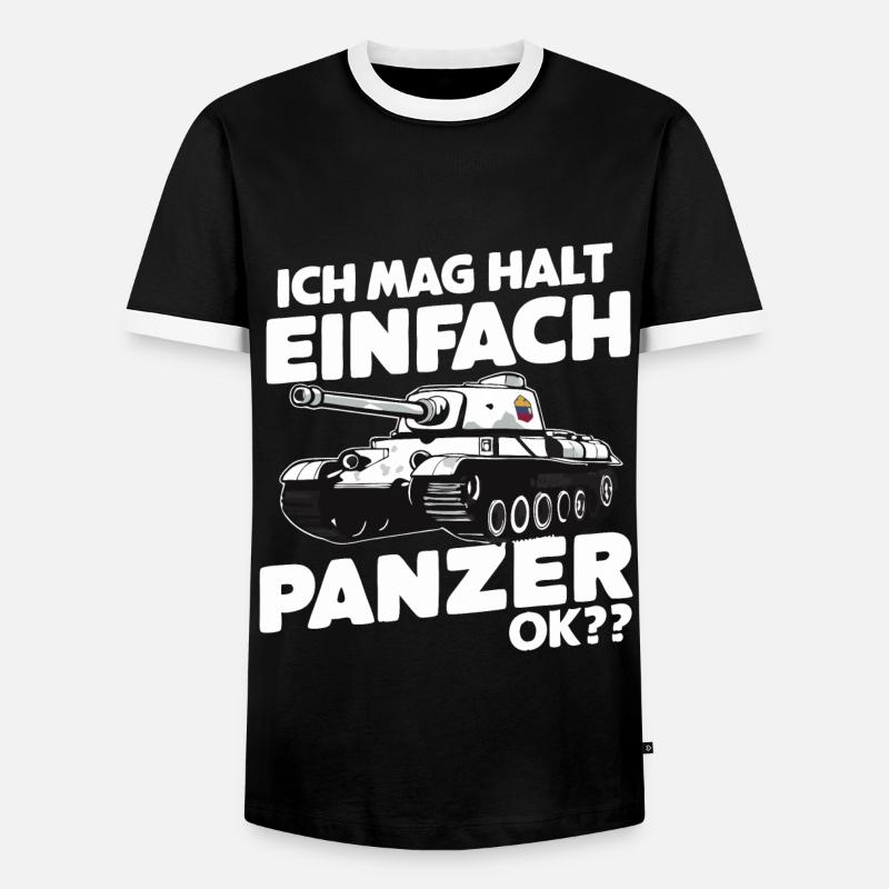 Panzer Kampfpanzer Panzerkampfwagen Panzerfahrer - Männer Kontrast-T-Shirt - Schwarz/Weiß
