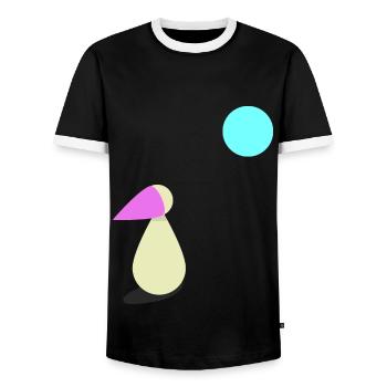 Longing Moonlight Gift - Men's Ringer Shirt - black/white - Front - AI Model Female 172 light (172cm) & AI Model Male 178 light (178cm)