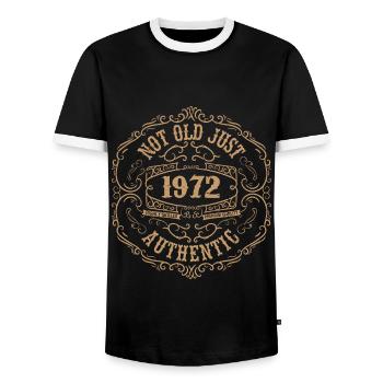 1972 Classique 1972 Cadeau Anniversaire 1972 Rétro - T-shirt contrasté Homme - noir/blanc - Devant - AI Model Female 172 light (172cm) & AI Model Male 178 light (178cm)