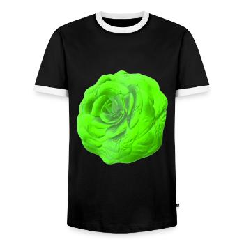 Rose Vert - T-shirt contrasté Homme - noir/blanc - Devant - AI Model Female 172 light (172cm) & AI Model Male 178 light (178cm)