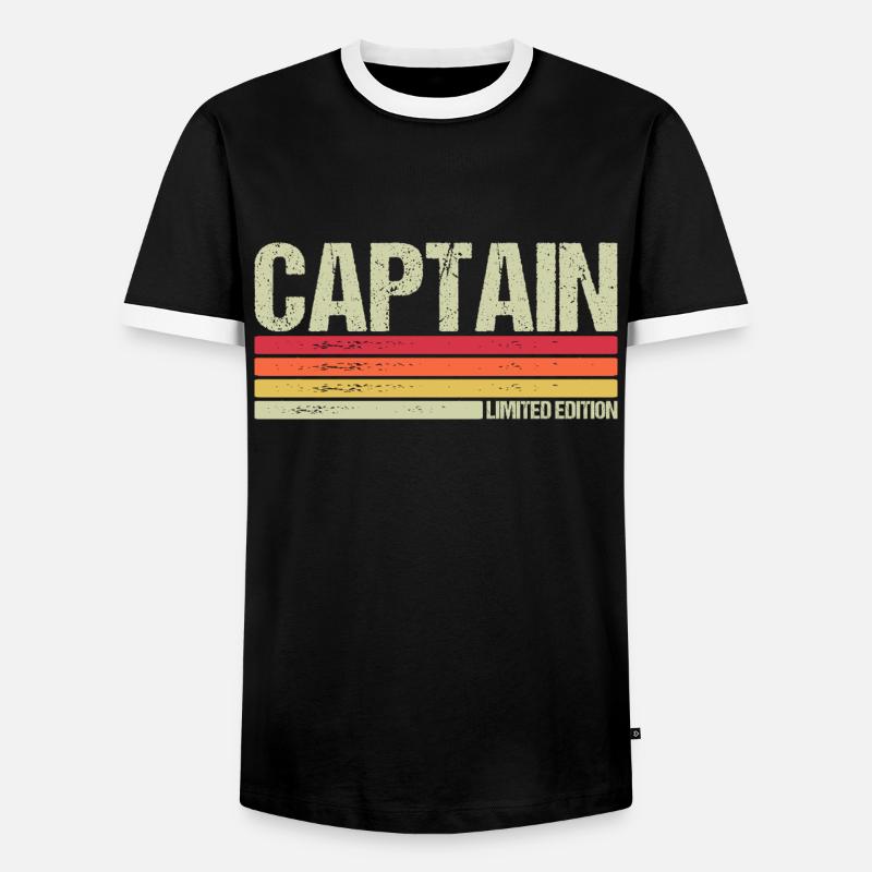 Captain - Männer Kontrast-T-Shirt - Schwarz/Weiß