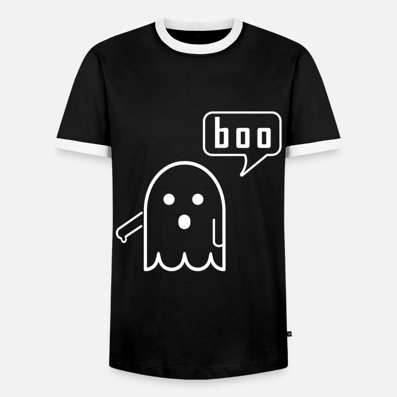 boo ghost - Männer Kontrast-T-Shirt - Schwarz/Weiß