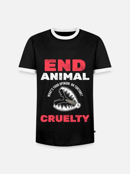 Against animal cruelty animal companions - Men's Ringer Shirt - black/white