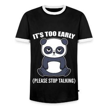 It's Too Early Please Stop Talking Zookeepers - Men's Ringer Shirt - black/white - Front - AI Model Female 172 light (172cm) & AI Model Male 178 light (178cm)