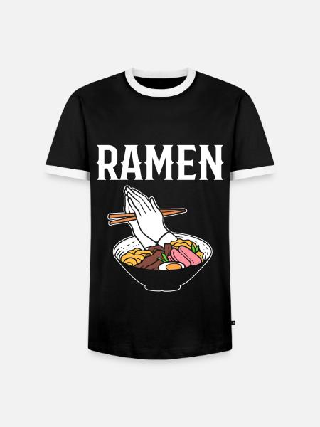 Ramen Food Vlogger - Männer Kontrast-T-Shirt - Schwarz/Weiß