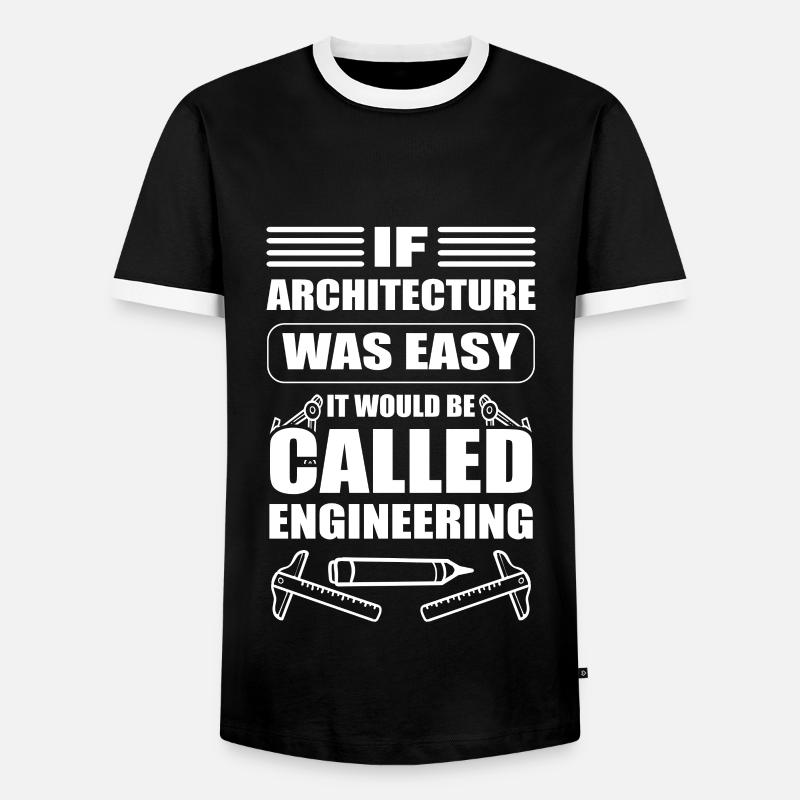 Funny architect draughtsman - Men's Ringer Shirt - black/white