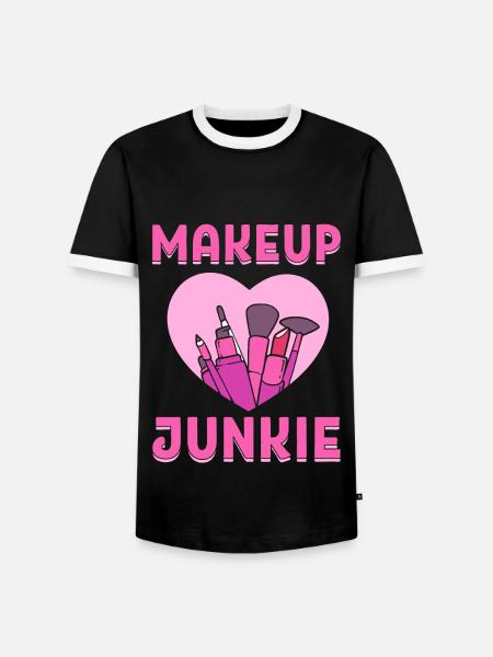 Makeup Junkie Kosmetischer Künstler - Männer Kontrast-T-Shirt - Schwarz/Weiß