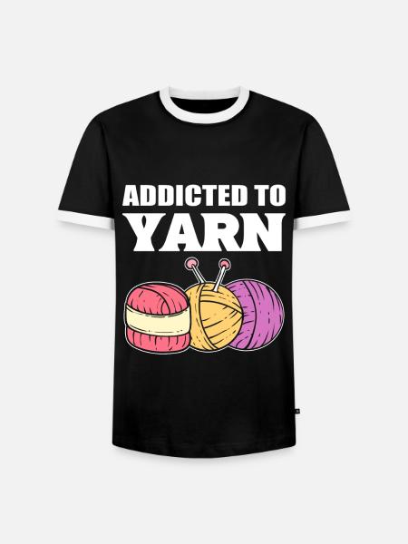 Addicted To Yarn Häkeln - Männer Kontrast-T-Shirt - Schwarz/Weiß