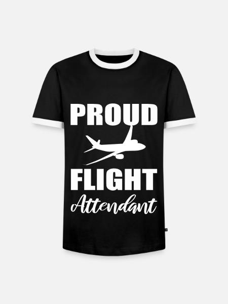 Stewardess Flugbegleiter Airline -Stewardess - Männer Kontrast-T-Shirt - Schwarz/Weiß
