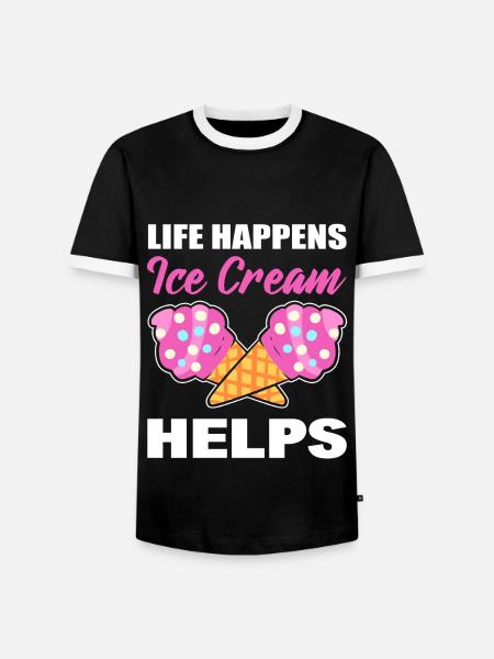 Eisliebhaber Eiscreme Scooper - Männer Kontrast-T-Shirt - Schwarz/Weiß