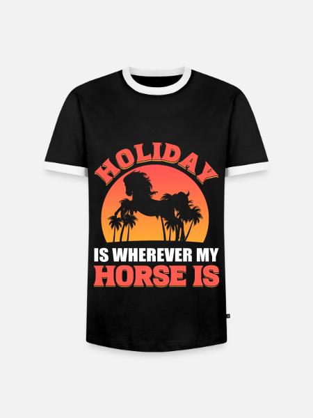 Pferdeliebhaber Reitlehrer - Männer Kontrast-T-Shirt - Schwarz/Weiß
