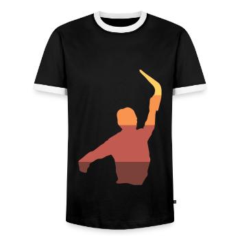 Bumerang-Liebhaber Bumerangwerfer - Männer Kontrast-T-Shirt - Schwarz/Weiß - Vorne - AI Model Female 172 light (172cm) & AI Model Male 178 light (178cm)