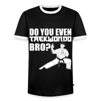 Do You Even Taekwondo Bro Taekwondo - Männer Kontrast-T-Shirt - Schwarz/Weiß - Vorne - AI Model Female 172 light (172cm) & AI Model Male 178 light (178cm)