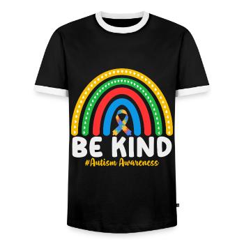 Autism Awareness - Männer Kontrast-T-Shirt - Schwarz/Weiß - Vorne - AI Model Female 172 light (172cm) & AI Model Male 178 light (178cm)
