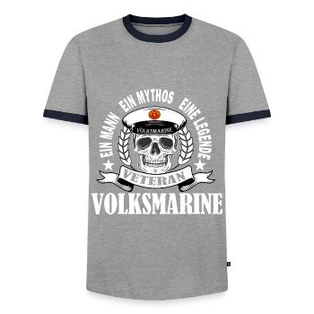 Veteran Volksmarine NVA - Männer Kontrast-T-Shirt - Grau/Navy  - Vorne - AI Model Female 172 light (172cm) & AI Model Male 178 light (178cm)