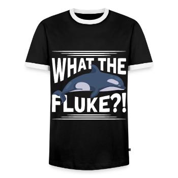 Whale Watching Whale Watching Whale Orca Blue Whale - Men's Ringer Shirt - black/white - Front - AI Model Female 172 light (172cm) & AI Model Male 178 light (178cm)