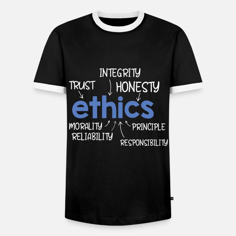 Ethics Word Description - Men's Ringer Shirt - black/white