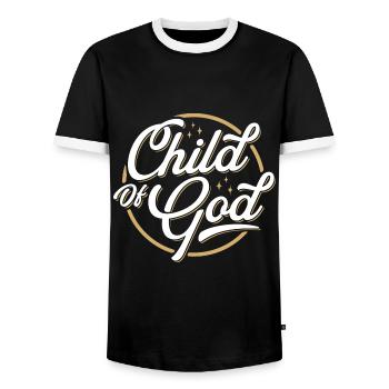 Child of God - Männer Kontrast-T-Shirt - Schwarz/Weiß - Vorne - AI Model Female 172 light (172cm) & AI Model Male 178 light (178cm)