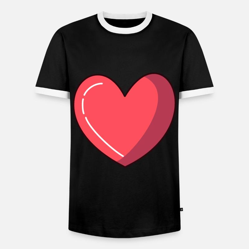 Herz Comic Liebe - Männer Kontrast-T-Shirt - Schwarz/Weiß