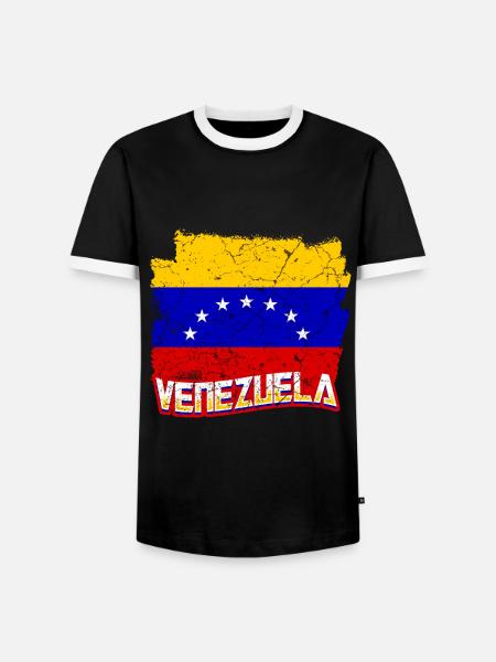 Venezuela Flagge - Männer Kontrast-T-Shirt - Schwarz/Weiß