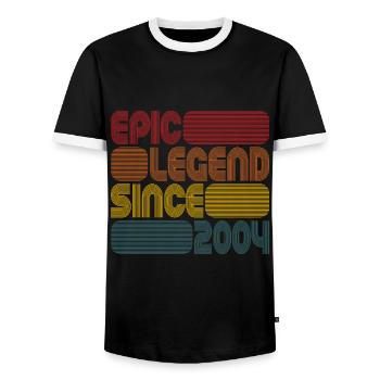 Epic Legend Since 2004 Geschenk Zum 17. Geburtstag - Männer Kontrast-T-Shirt - Schwarz/Weiß - Vorne - AI Model Female 172 light (172cm) & AI Model Male 178 light (178cm)