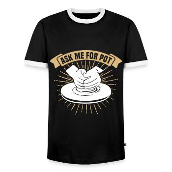 Töpfern Töpfer Töpferei Pottery - Men's Ringer Shirt - black/white - Front - AI Model Female 172 light (172cm) & AI Model Male 178 light (178cm)