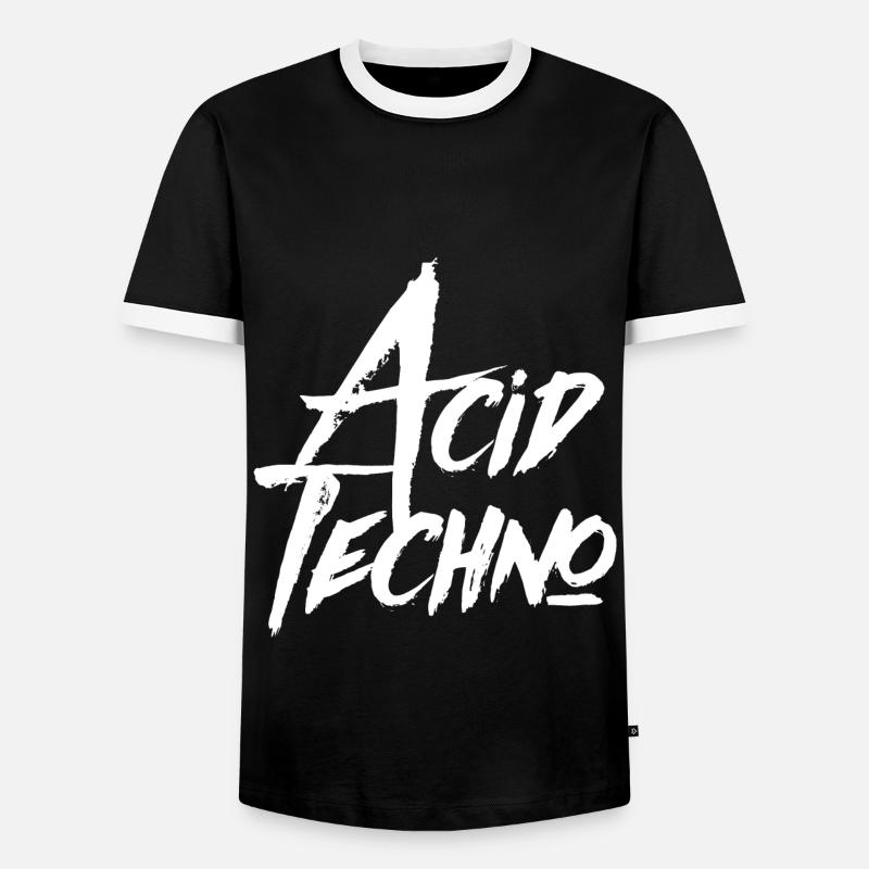 ACID TECHNO ACIDTECHNO - Männer Kontrast-T-Shirt - Schwarz/Weiß
