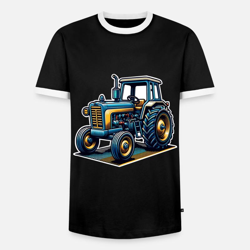 Traktor - Männer Kontrast-T-Shirt - Schwarz/Weiß
