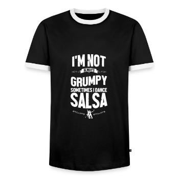 Salsa Dancer Dancer - Men's Ringer Shirt - black/white - Front - AI Model Female 172 light (172cm) & AI Model Male 178 light (178cm)