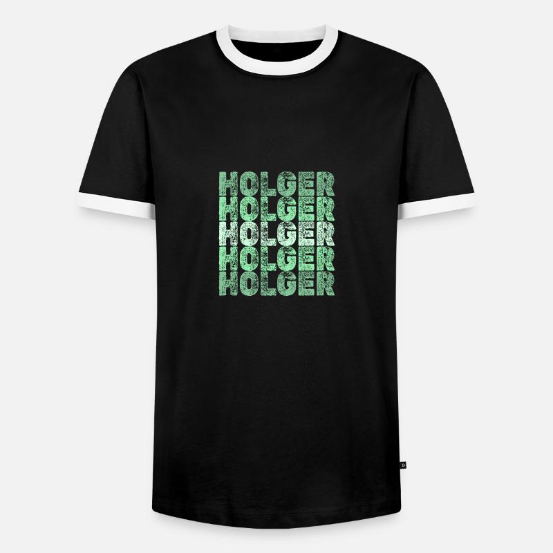 Holger - Men's Ringer Shirt - black/white