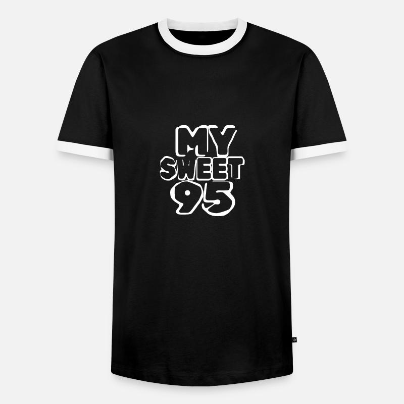 Age 95 - Men's Ringer Shirt - black/white
