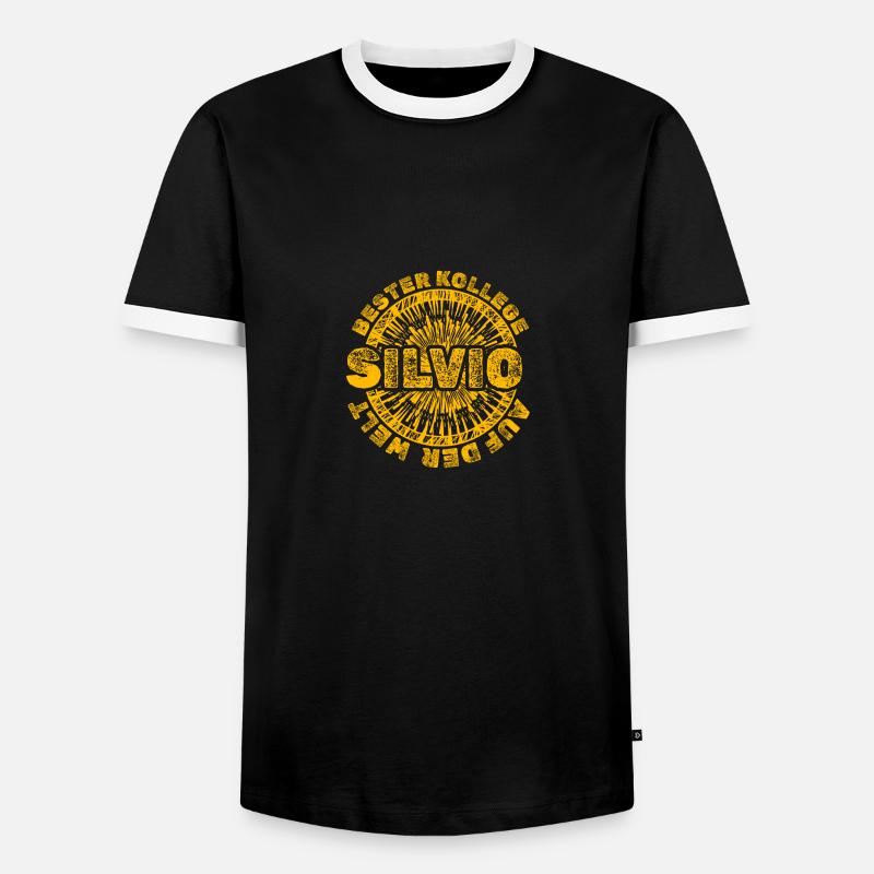 Arbeit Silvio - Männer Kontrast-T-Shirt - Schwarz/Weiß