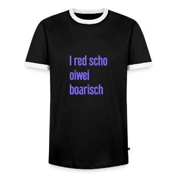 I red scho oiwei boarisch - Männer Kontrast-T-Shirt - Schwarz/Weiß - Vorne - AI Model Female 172 light (172cm) & AI Model Male 178 light (178cm)