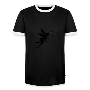 fairy love magic 02 - Men's Ringer Shirt - black/white - Front - AI Model Female 172 light (172cm) & AI Model Male 178 light (178cm)