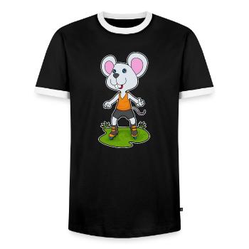 Patinage en ligne Souris Patins en ligne - T-shirt contrasté Homme - noir/blanc - Devant - AI Model Female 172 light (172cm) & AI Model Male 178 light (178cm)