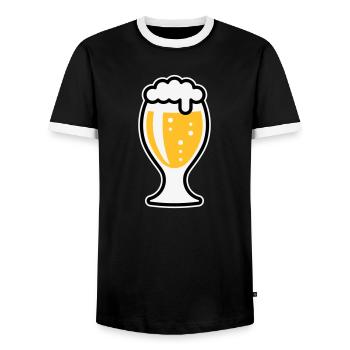 XSnice bulbeuse (3 couleurs) - T-shirt contrasté Homme - noir/blanc - Devant - AI Model Female 172 light (172cm) & AI Model Male 178 light (178cm)