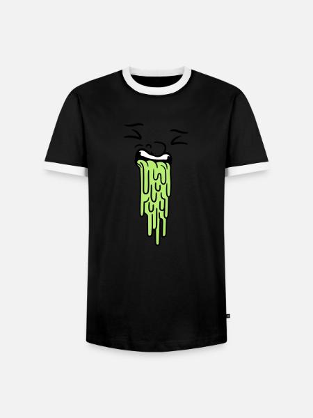 puking face - Men's Ringer Shirt - black/white