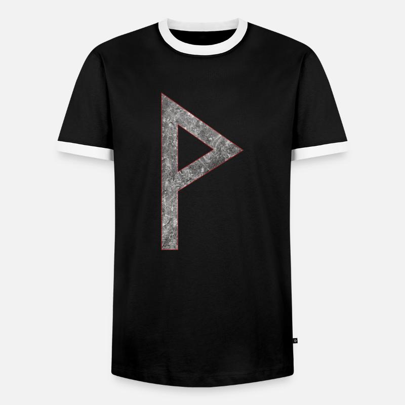 Rune Wunjo W - Männer Kontrast-T-Shirt - Schwarz/Weiß