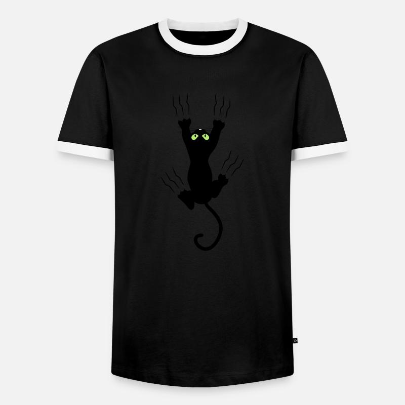 BAD BLACK CAT - Männer Kontrast-T-Shirt - Schwarz/Weiß