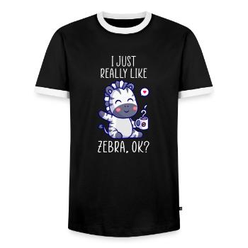 I just really like Zebra ok? Zebra Design - Men's Ringer Shirt - black/white - Front - AI Model Female 172 light (172cm) & AI Model Male 178 light (178cm)