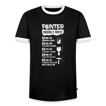Peintre Emploi à taux horaire Profession - T-shirt contrasté Homme - noir/blanc - Devant - AI Model Female 172 light (172cm) & AI Model Male 178 light (178cm)