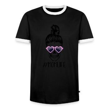 Momlife Mama Mutter Mom Beste Mama Totenkopf - Männer Kontrast-T-Shirt - Schwarz/Weiß - Vorne - AI Model Female 172 light (172cm) & AI Model Male 178 light (178cm)
