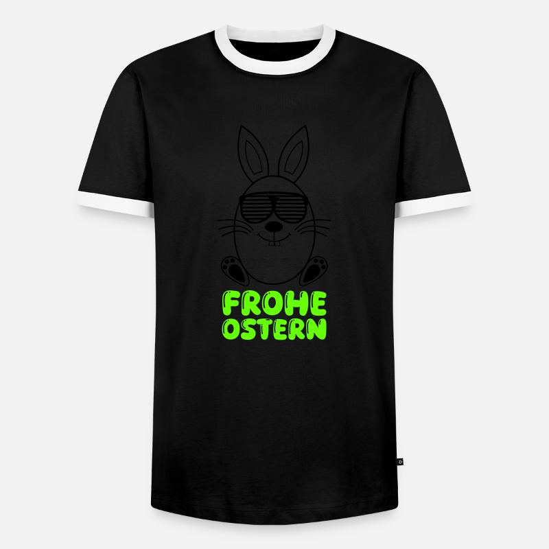 happy Easter - Men's Ringer Shirt - black/white