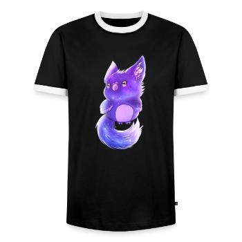 Lupifowl Galaxy Edition - Männer Kontrast-T-Shirt - Schwarz/Weiß - Vorne - AI Model Female 172 light (172cm) & AI Model Male 178 light (178cm)